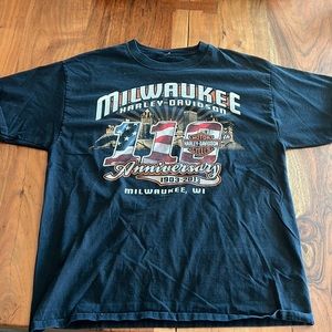 Rare 110th Harley Davidson T Shirt Size L Mens